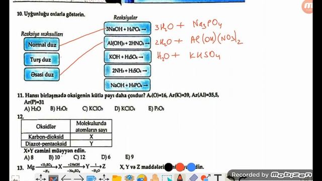 Kimya | Sinif testi | 8-ci sinif | Oksid, əsas, turşu, duz | D variantı. смотреть онлайн