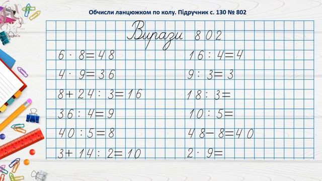 Розв’язування вправ і задач на засвоєння вивчених таблиць множення і ділення. 2 клас смотреть онлайн