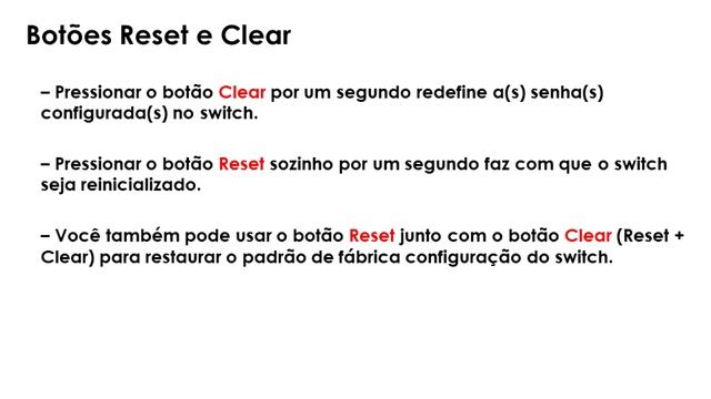 Switches ArubaOS: RESET de Senha e proteção para os botões CLEAR e RESET смотреть онлайн
