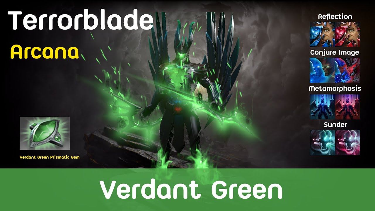 Dota2 Arcana Terrorblade Verdant Green Gem
