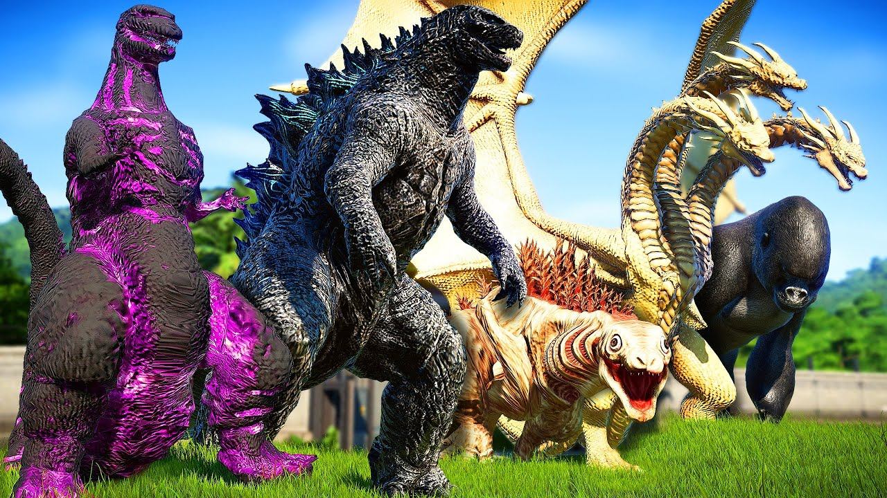 GODZILLA BATTLE ROYALE | ALL KAIJUS!!! - Jurassic World Evolution смотреть онлайн