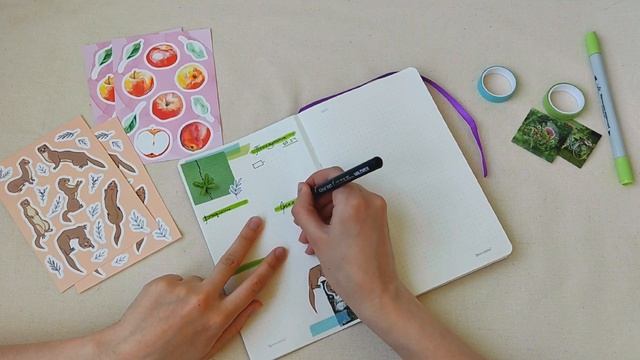 Оформление разворота ежедневника на майскую неделю