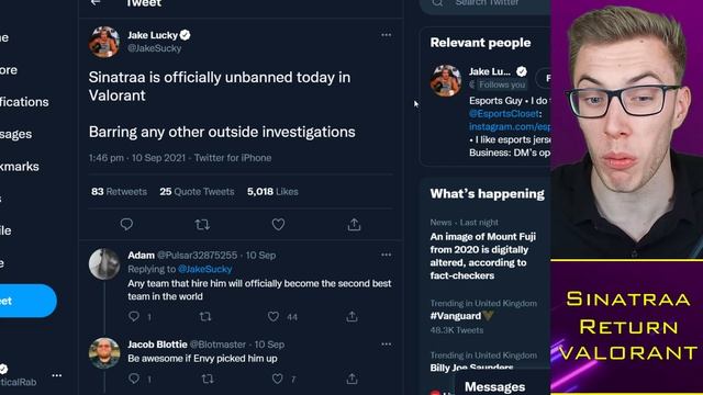 Sinatraa Reveals RETURN to Pro Valorant, TenZ REACTS to Right-Click Nerf? | VALORANT Esports News смотреть онлайн