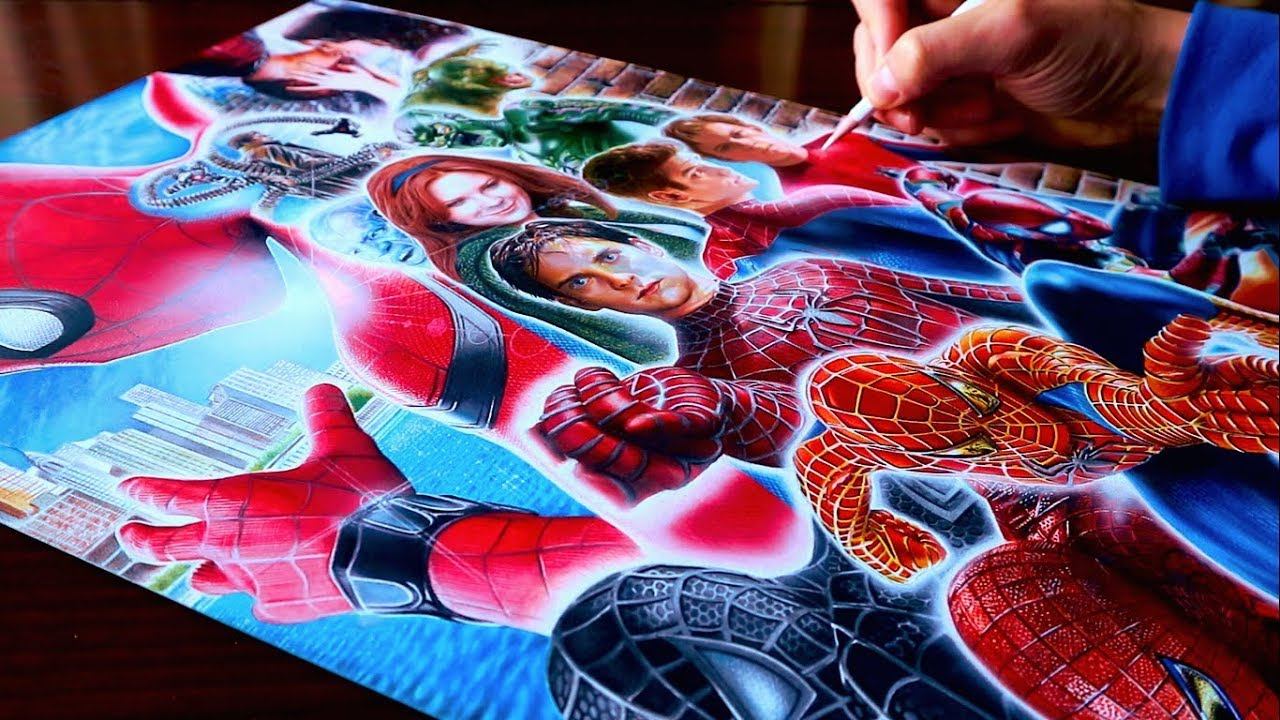 Drawing Spiderman Movies Poster - Final - Timelapse | Spiderman 4 смотреть онлайн