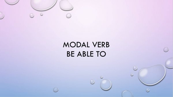 Модальный глагол BE ABLE TO