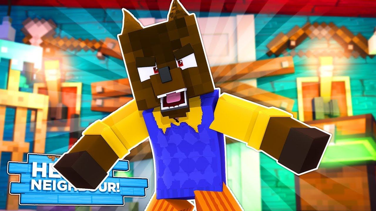 Minecraft Hello Neighbour - THE NEIGHBOUR TURNS INTO A WEREWOLF! смотреть онлайн