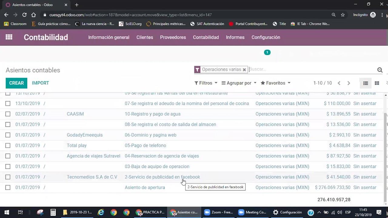 08 - Odoo - Registro de asientos Contables con IVA Trasladado por Cobrar e IVA Cobrado смотреть онлайн