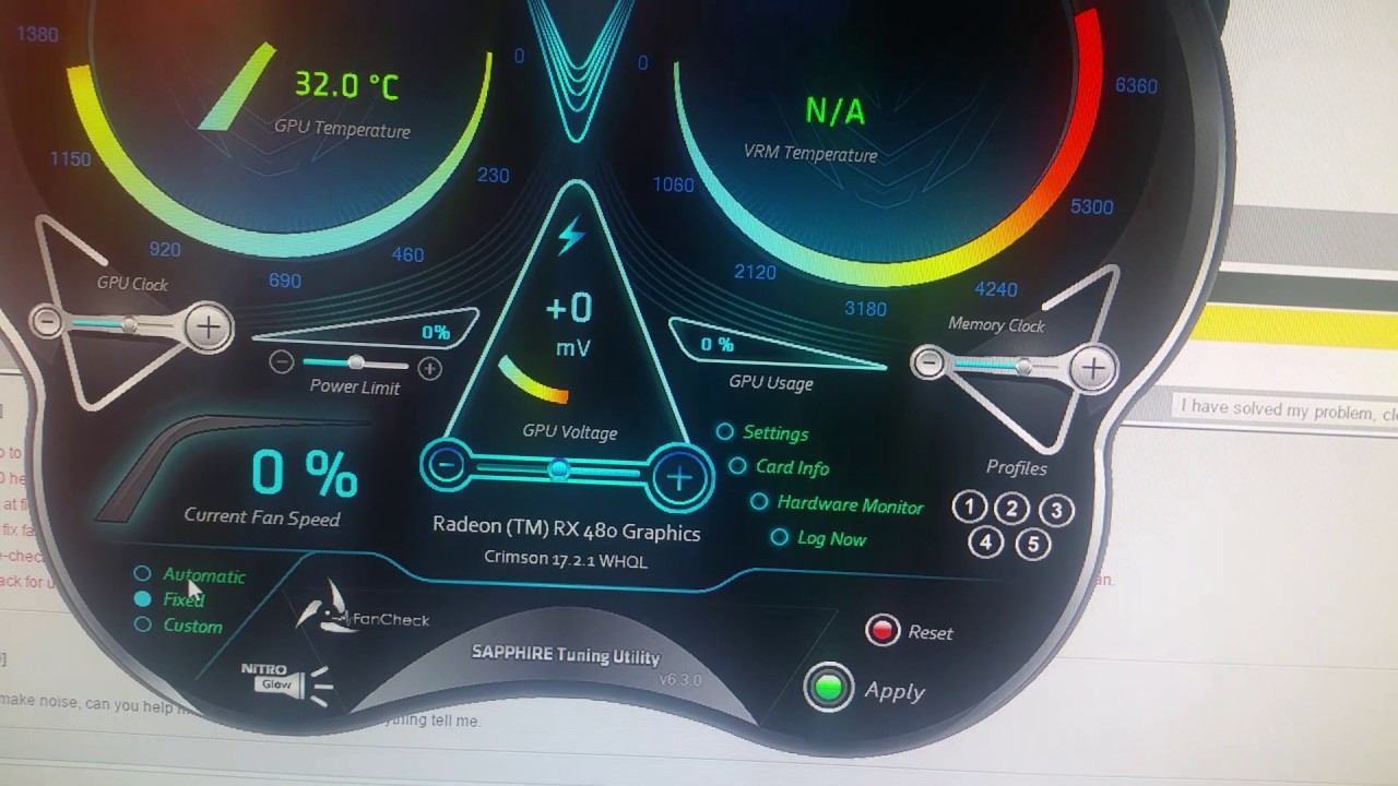 AMD Sapphire nitro+ RX480 noise fan смотреть онлайн