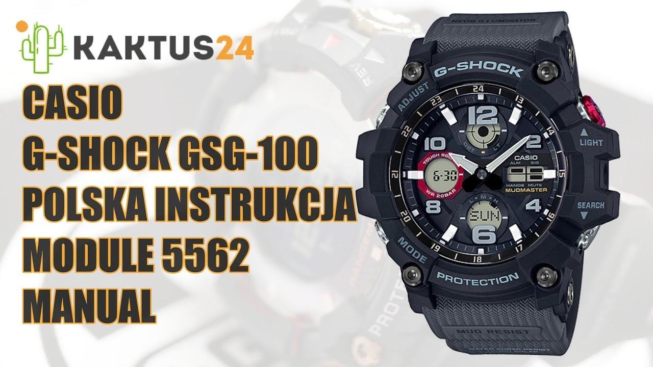 Casio G-Shock GSG-100 1A3 5562 Instrukcja Obsługi, Ustawienia Zegarka, Zmiana Godziny