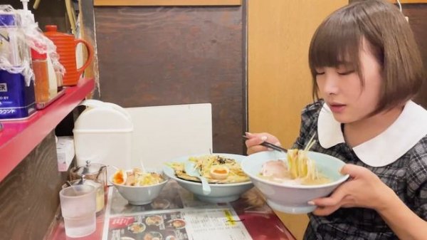【大食い】ラーメンショップのチャレンジ後の大食いタイム【海老原まよい】