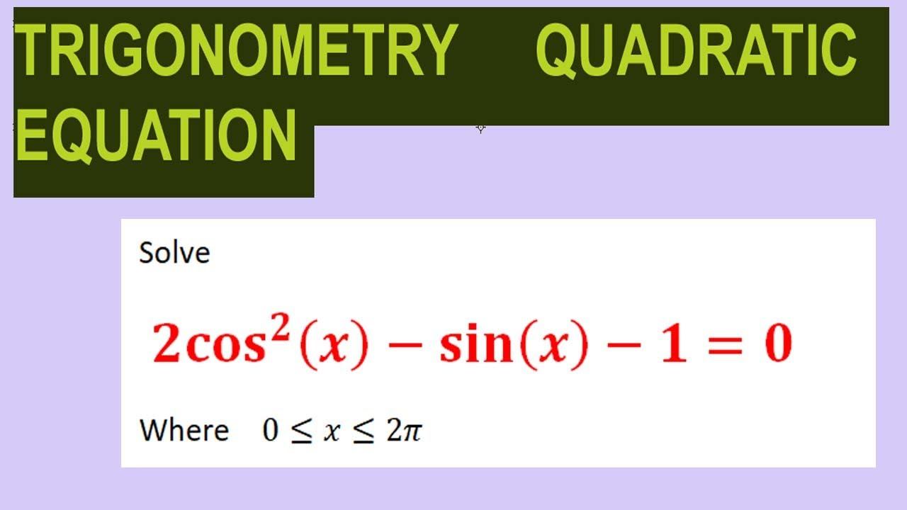 Trigonometric equations Solve 〖2cos〗^2(x)-sin(x)-1=0 Where 0≤x≤2π смотреть онлайн