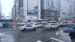 강남역 눈 폭탄 쏟아붓는 엄청난 폭설 시작과 사람들 풍경, 눈 내리는 풍경, 서울여행워커.