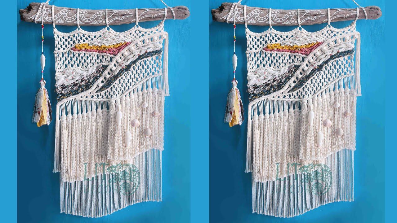 TIME LAPSE 🌊 WAVES - Macrame Tapestry Wall Hanging DIY Macrame Design & Tutorial by LIT decor смотреть онлайн