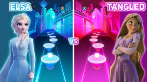 Elsa Let It Go vs Tangled I See The Light - Rush Tiles Magic Hop