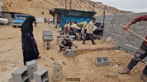 Peren family in the village and the construction of a building to spend the winter season #village