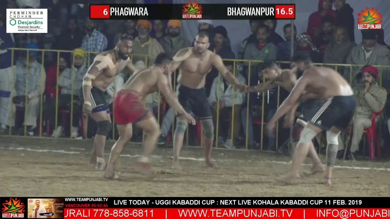 FINAL KABADDI - BHAGWANPUR VS PHAGWARA UGGI KABADDI CUP 10 FEB 2019 смотреть онлайн