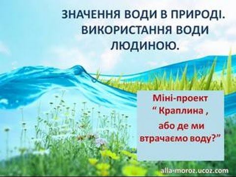 Використання води людиною. Міні-проект з природознавства Краплина, або де ми втрачаємо воду?" смотреть онлайн