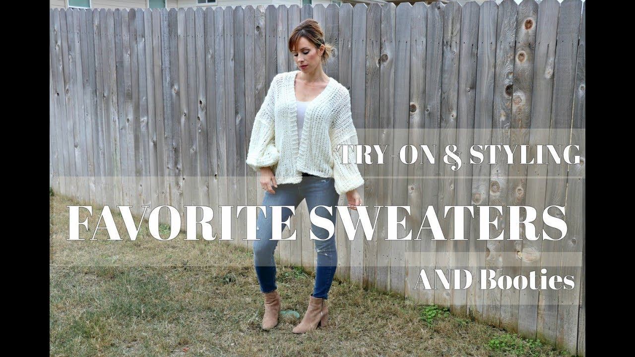 Favorite Sweaters & Booties | Winter Lookbook 2018 TRY ON смотреть онлайн
