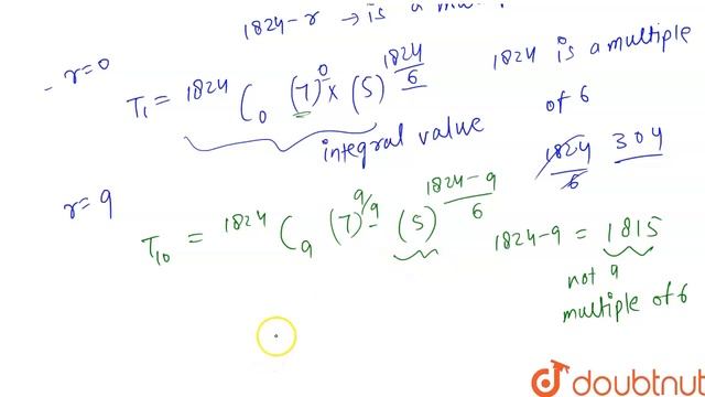 The number of integral terms in the expansion of (5^((1)/(6))+7^((1)/(9)))^(1824) is | 12 | NTA... смотреть онлайн
