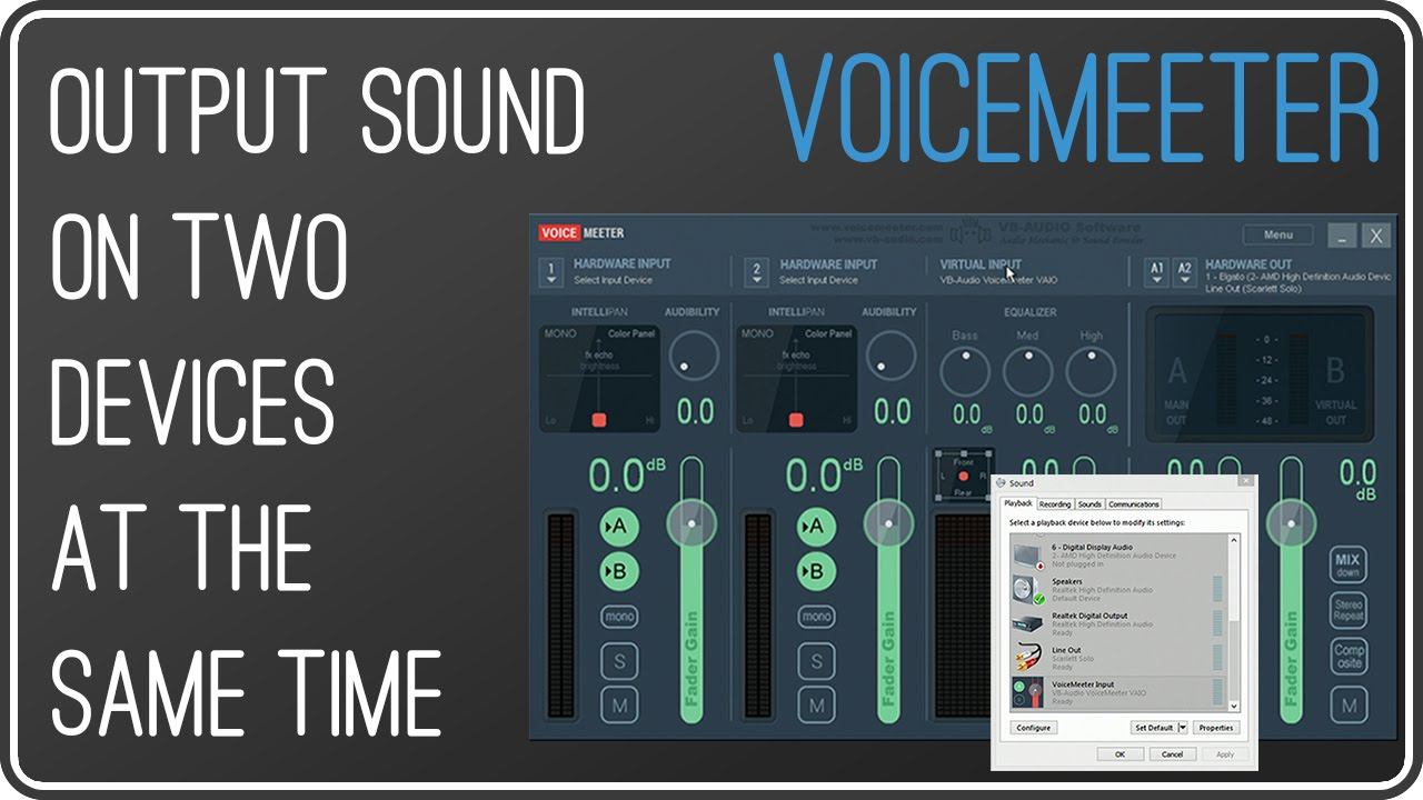 VOICEMEETER: Output sound on two devices simultaneously | Use two audio devices at the same time смотреть онлайн