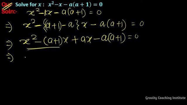 Q57 | Solve for x: x^2 - x - a(a + 1) = 0 | Quadratic Equations | Solve for x: x2-x-a(a+1)=0 смотреть онлайн