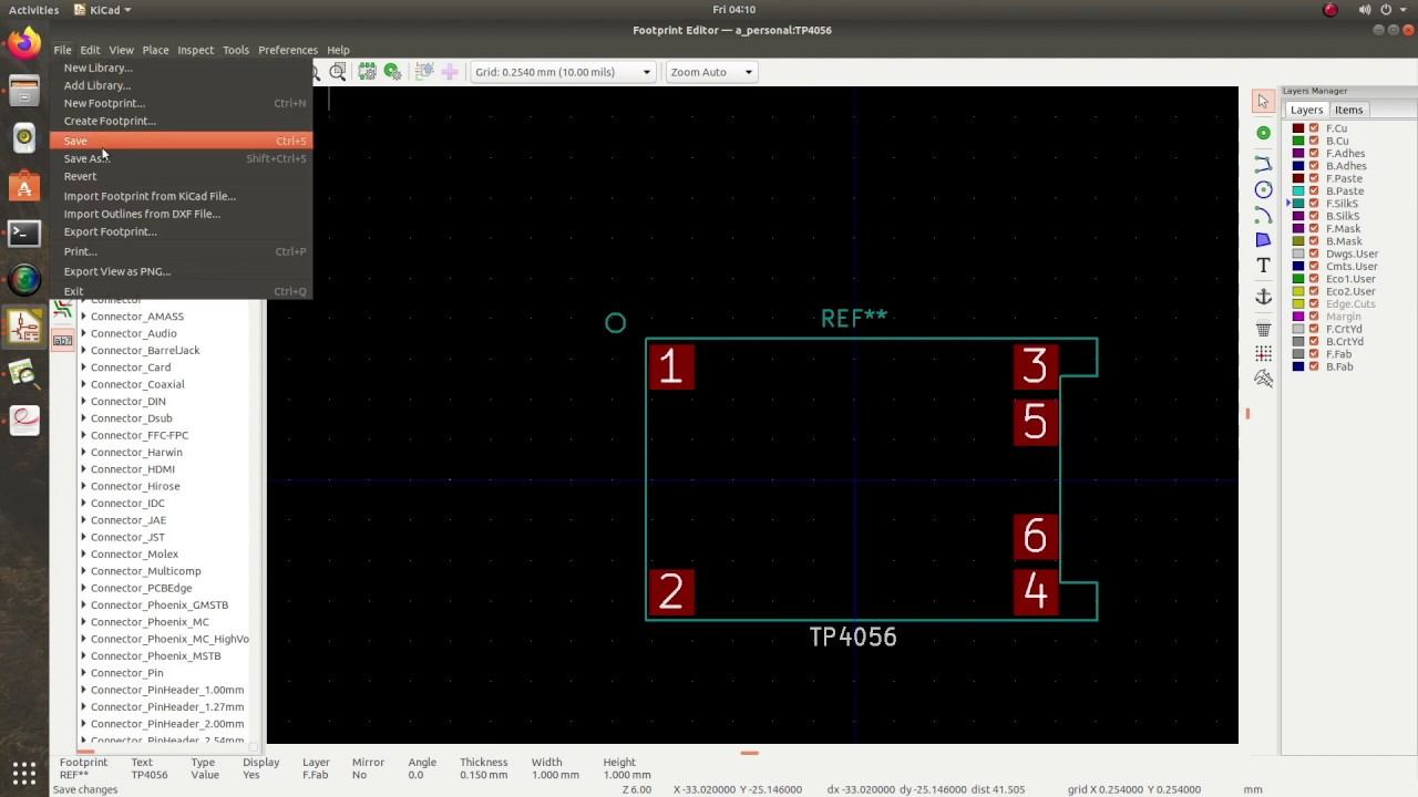 KiCad (5.1): Create A Footprint