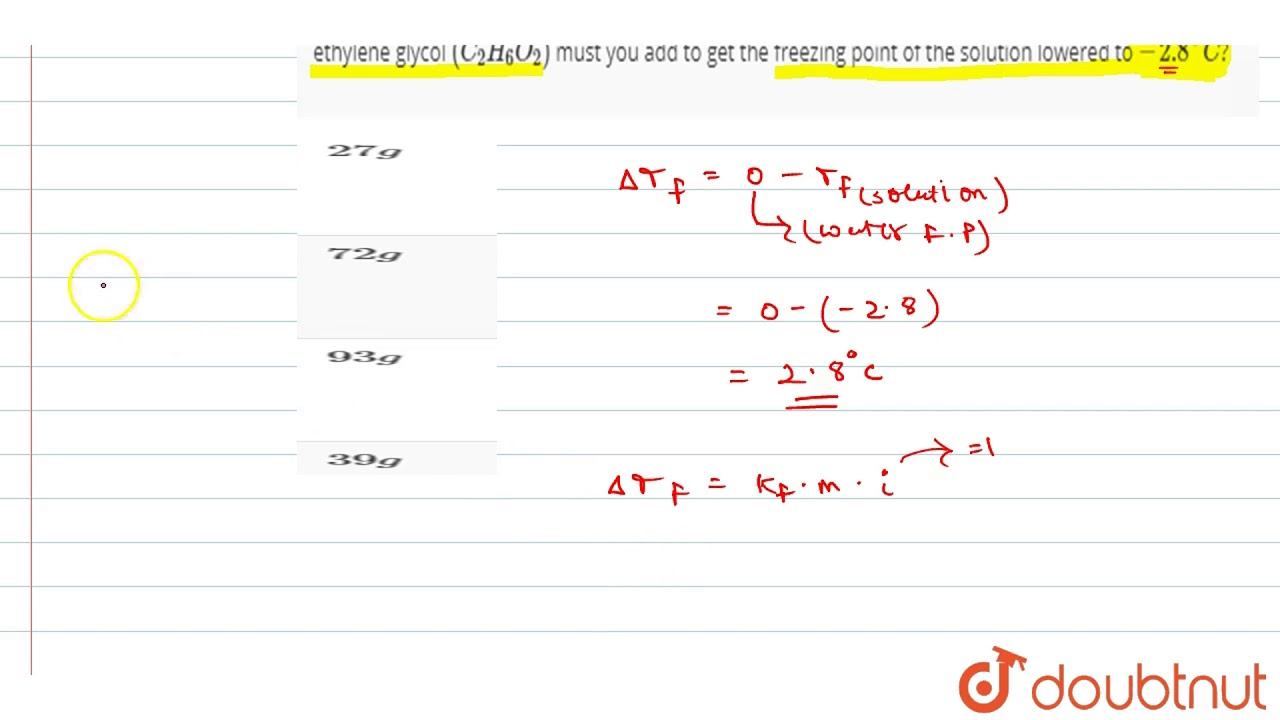 `K_(f)` for waer is `1.86 K kg mol^(-1)`. If your automobile radiator holds `1.0 kg` of water, how смотреть онлайн