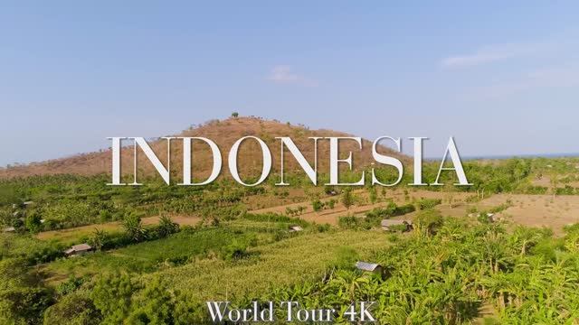 FLYING OVER INDONESIA (4K UHD) Amazing Beautiful Nature Scenery & Relaxing Music for Stress Relief смотреть онлайн