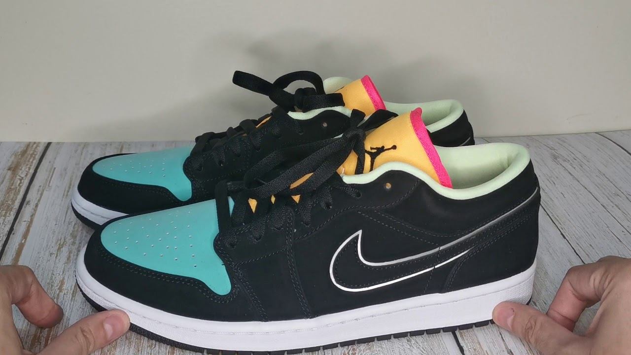 Air Jordan 1 low SE Black /Aurora Green unboxing смотреть онлайн