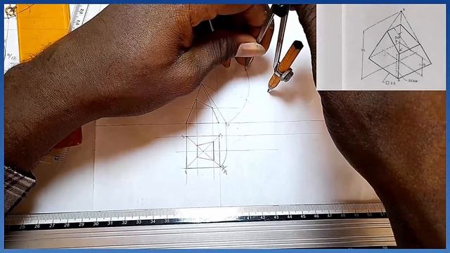 Development of a Truncated Square base prism in / Technical drawing / Engineering drawing смотреть онлайн