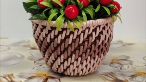 Мастер-класс Мини кашпо корневым плетением