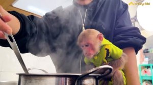 Bibi and Lala enjoy a simple taro dish he harvested but full of love!