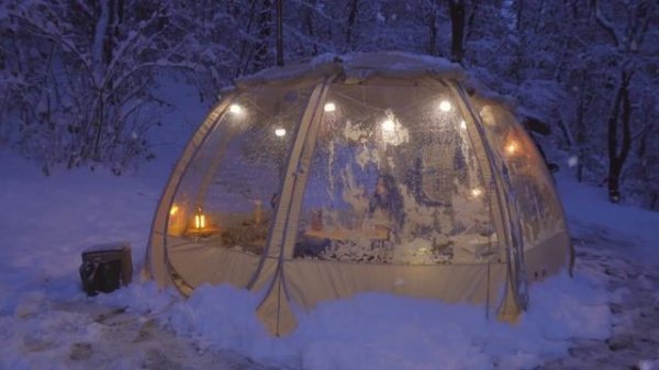 🌨역대급 폭설 내리는 날 자동차 포차를 열고 지인들을 초대했는데 주저앉은 텐트 | 따끈한 스지전골에 소주 한잔 | 구독자이벤트