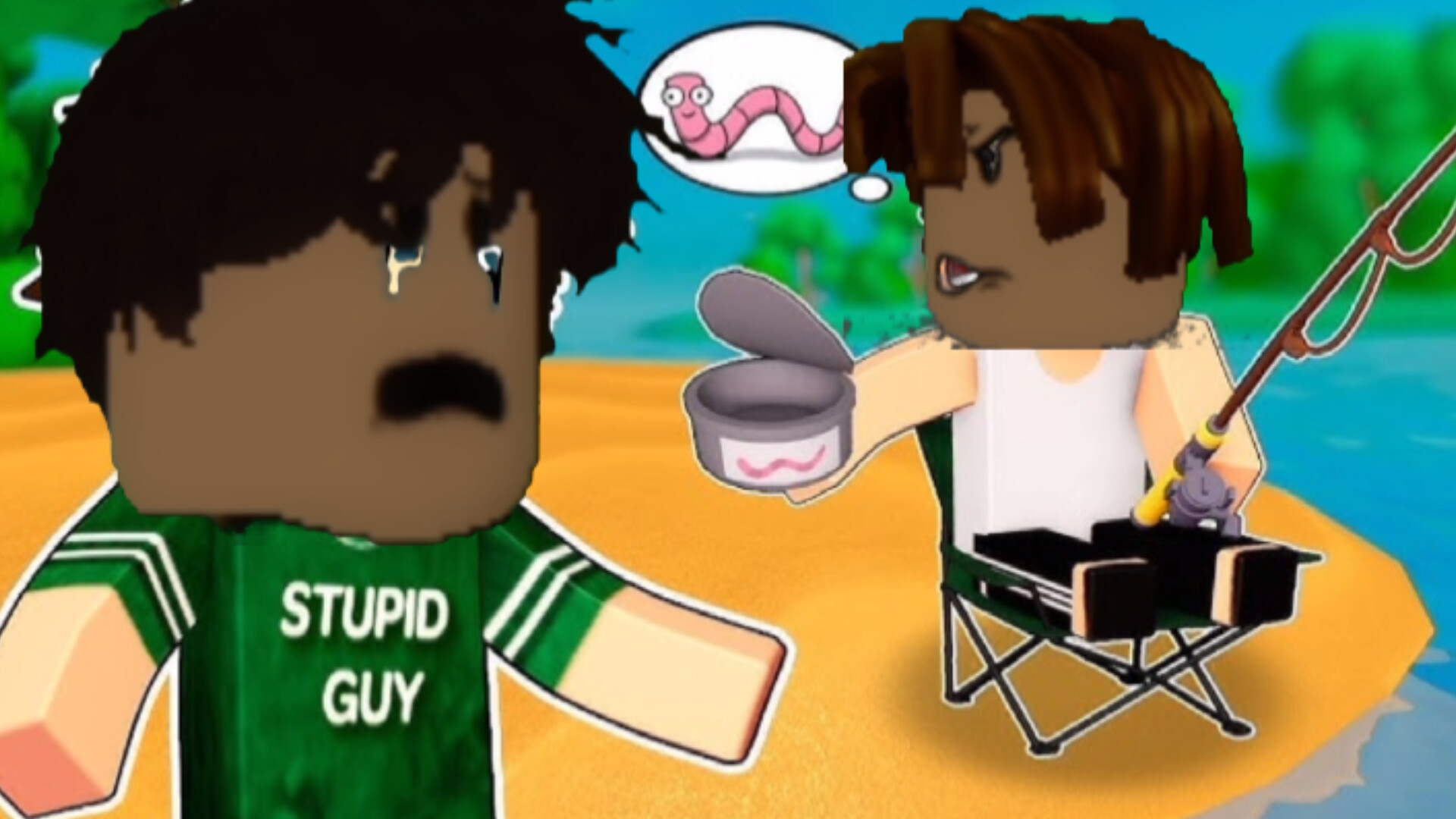 Глупый парень отправился на рыбалку (анимация в Роблокс) смотреть онлайн