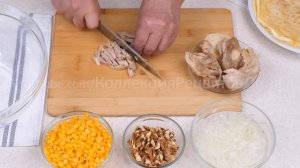 🐣Салат с Курицей и Яичными Блинчиками! Он станет вашим любимым!💫