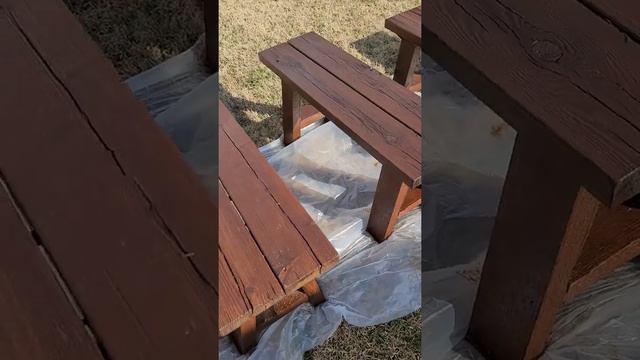 Pecan Stained Benches In Augusta, Georgia. Deck Stain Add-on