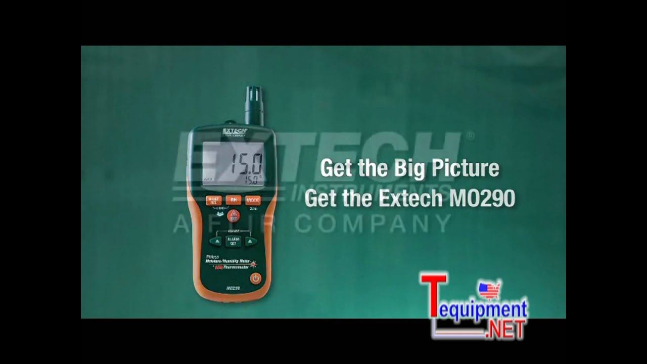 Extech MO290 Pinless Moisture Psychrometer with Built-in IR Thermometer Shocase Video смотреть онлайн