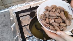 Chicken heart salad. | Салат с куриными сердечками.