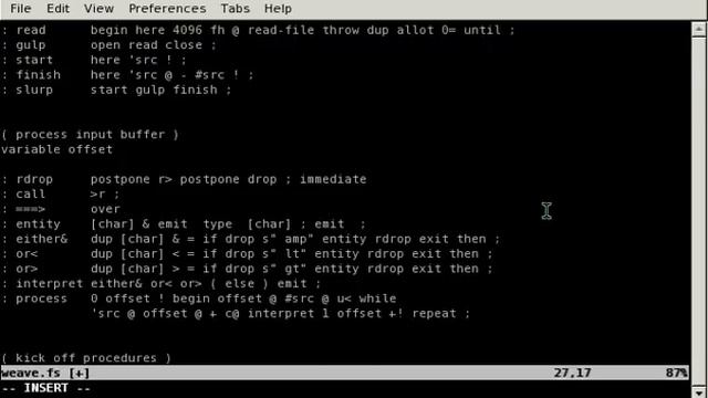 Over the Shoulder 1 - Text Preprocessing in Forth (360p) смотреть онлайн