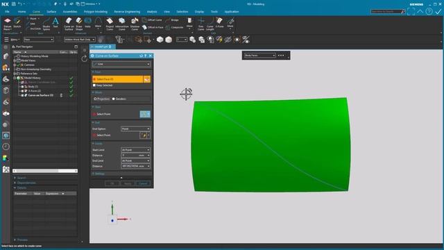 NX 2312 What's New | Curve On Surface