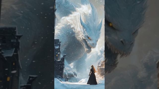 Зима близко #aiart #aivideo #nordic #winter #зима #дракон #снег #фентези