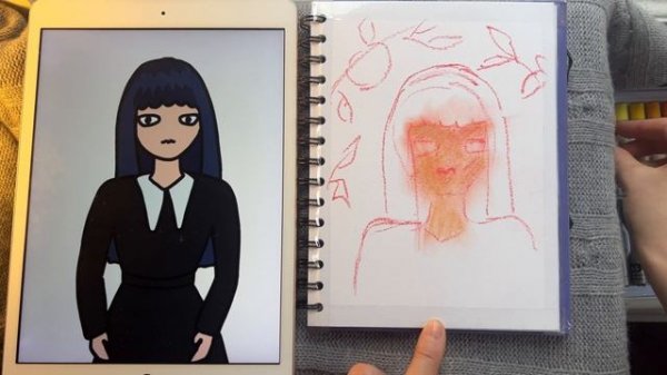 Масляная пастель Malevich. Уэнсдей выросла?