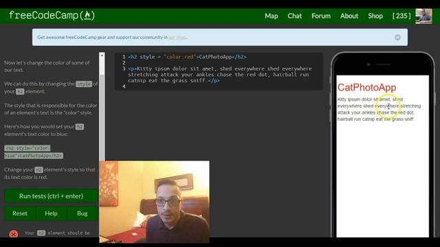 Change the Color of Text, freeCodeCamp review html & css смотреть онлайн