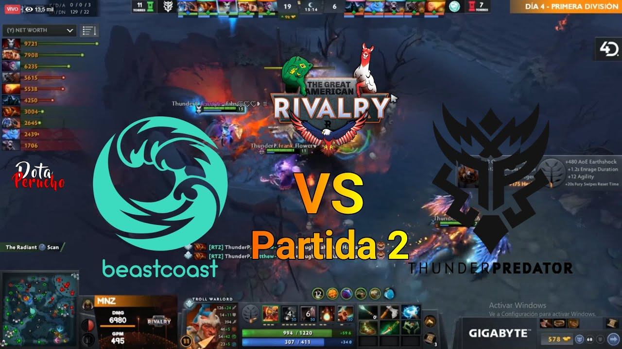 BEAST COAST VS THUNDER PREDATOR PARTIDA 2 DÍA 4 PRIMERA DIVISIÓN#DOTA2 смотреть онлайн