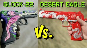 Глок-22 "Монстр" против Пустынный Орел "Красный Дракон" - Самодельные Макеты из Дерева