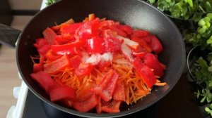 Лучшая закуска из болгарского перца 😋  Вкусный рецепт из простых продуктов!