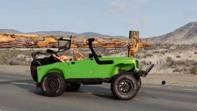 Cars vs. Weird Speed Bumps, Rail Tracks, and Log Barriers ▶️ BeamNG Drive смотреть онлайн