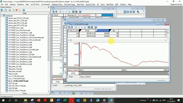 Oasis montaj - Database profile plots (База данных профилей графиков) смотреть онлайн