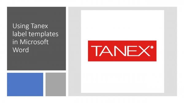 Using Tanex label templates in Word