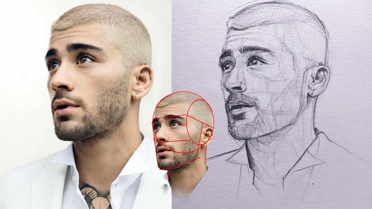 Unlocking Artistic Talent: Learn to Draw Zain Malik with the Loomis Method смотреть онлайн